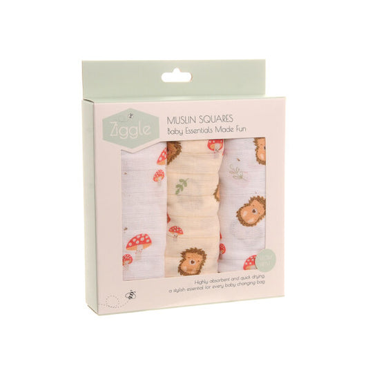 Ziggle Woodland Hedgehog Muslin Set
