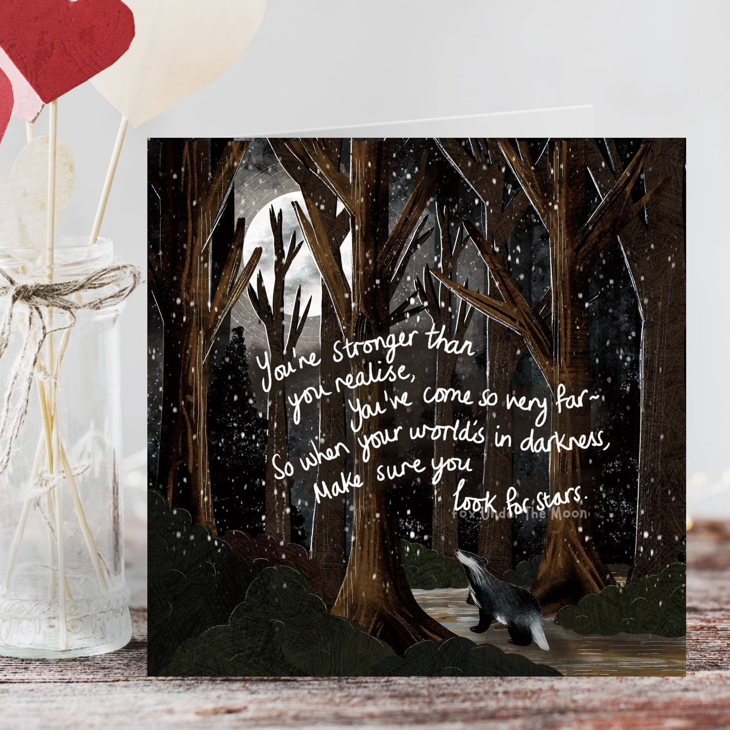 'Look For Stars' - Greeting Card by Fox Under The Moon