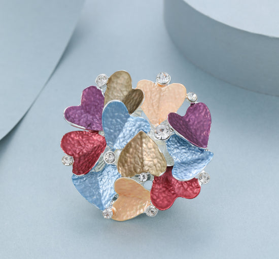 Colourful Hearts Magnetic Brooch - Gracee Jewellery