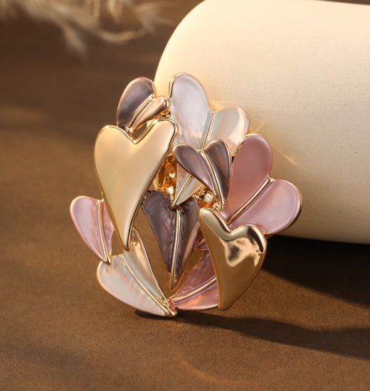 Silver Plated Magnetic Brooch - Heart of Gold