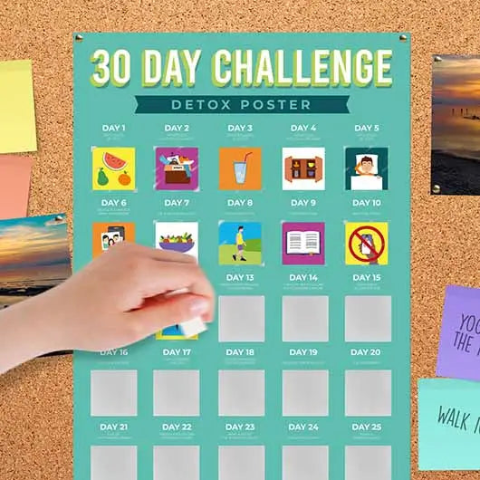 30 Day Challenge Detox Scratch Poster