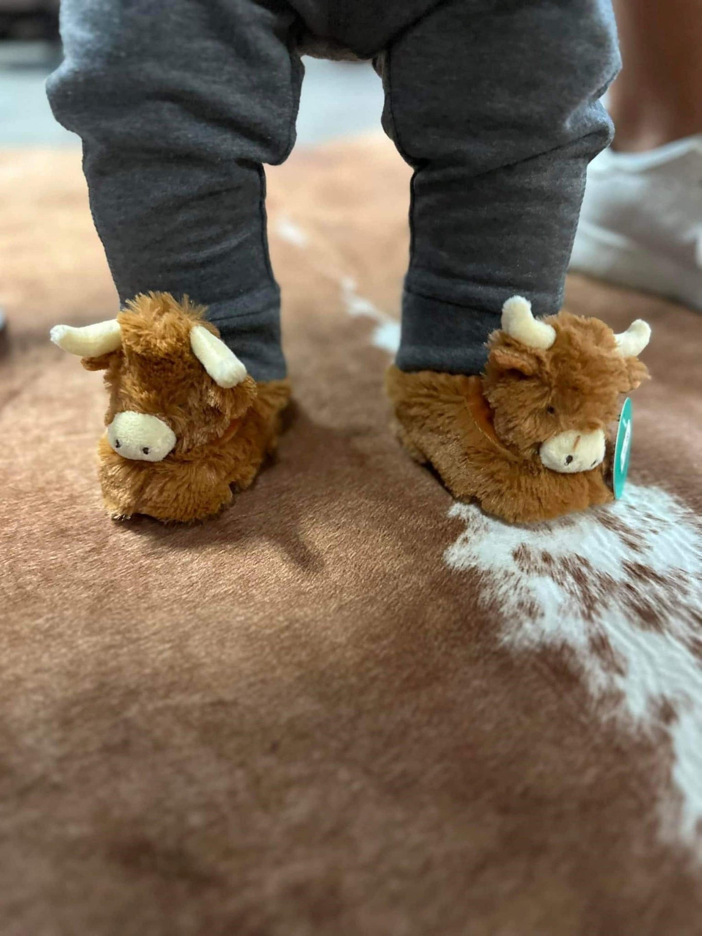 Highland Cow Plush Baby Soft Slippers (0-6 months)