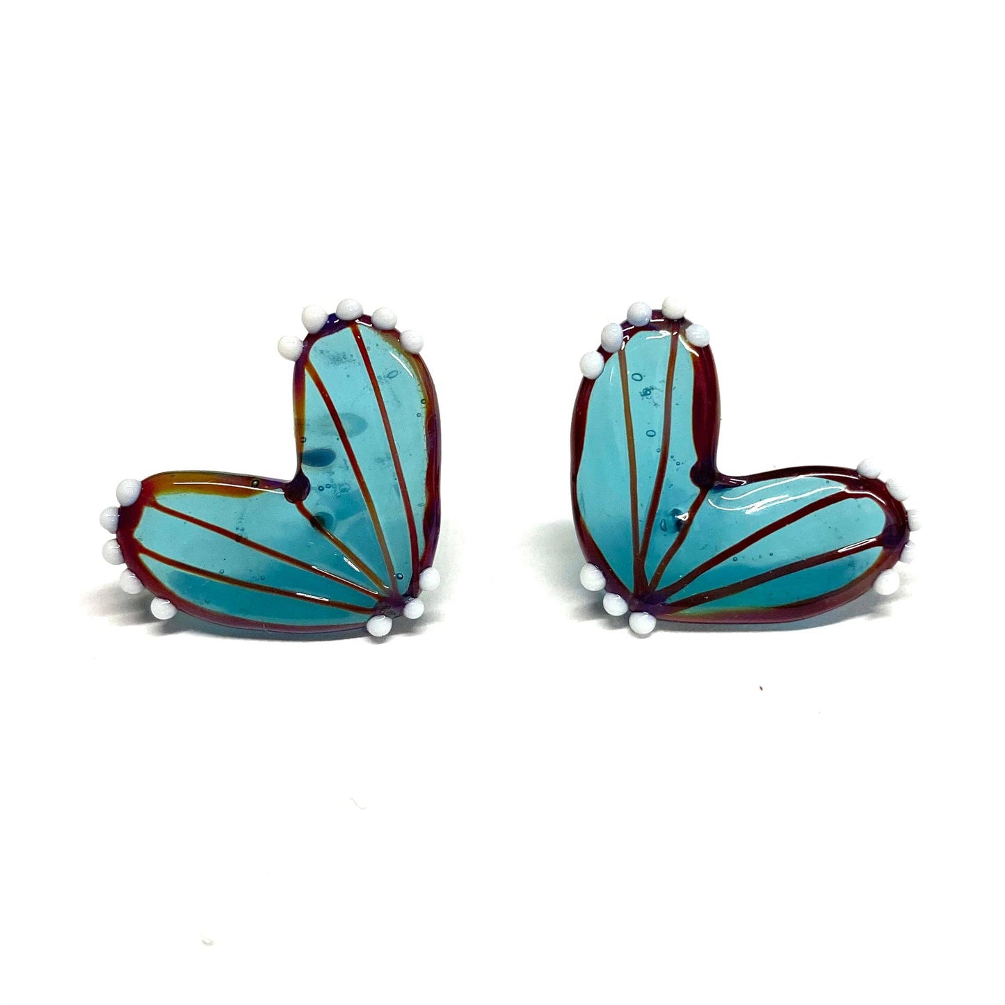 Handmade Butterfly Wing Stud Earrings, Neptune Blue