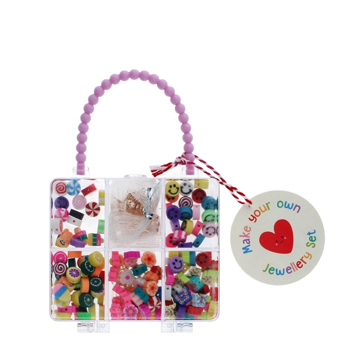 Make Your Own Jewellery Set for Kids – Beads, Clasps & Elastic in Handbag Storage Case