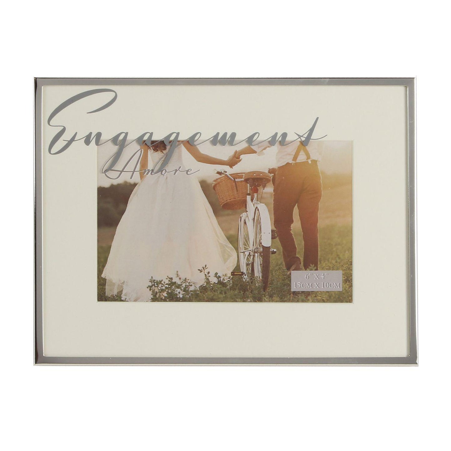 Amore Photo Frame Silver Plated Frame - Engagement 6 X 4