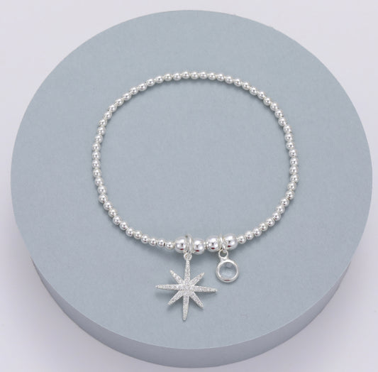 Gracee Silver Shooting Star Stretch Bracelet