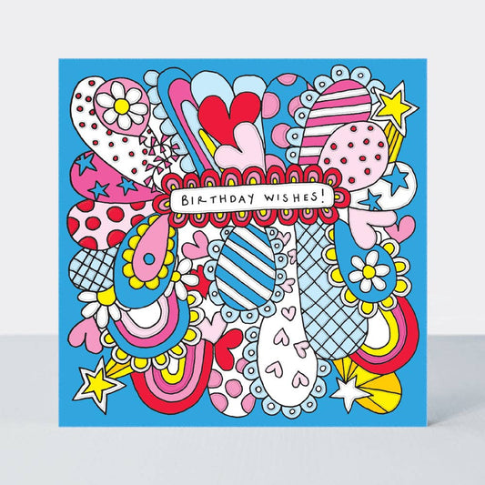 Scatter Brain - Birthday Wishes/Blue Confetti Card