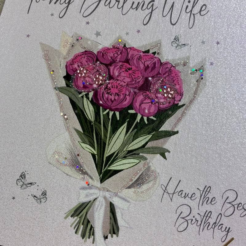 Wife Birthday Card - White Cotton Cards