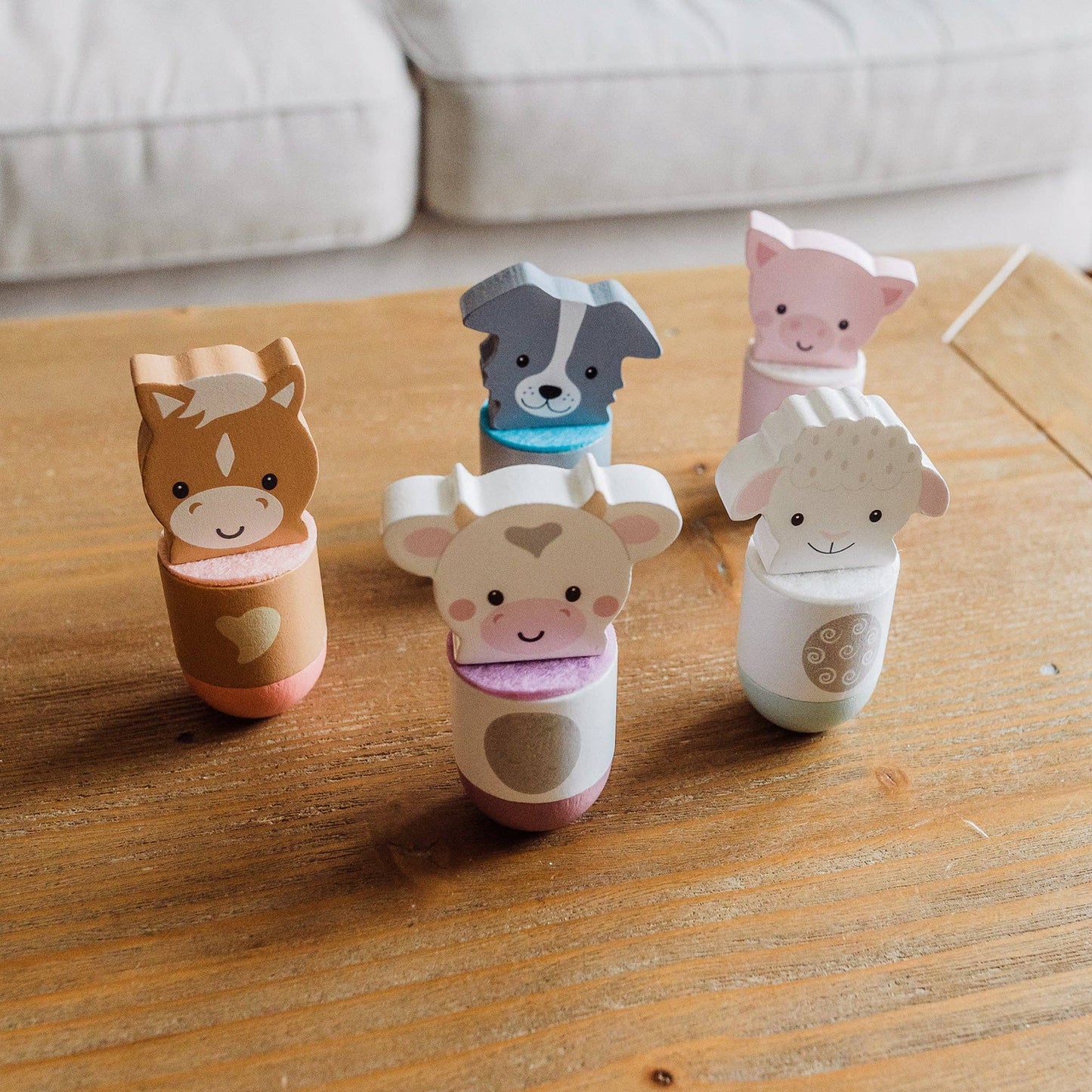 Farmyard Animal Skittles Wooden Toy