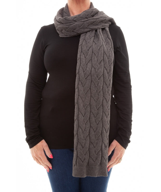 Dreams London Cable Knit Scarf - Grey