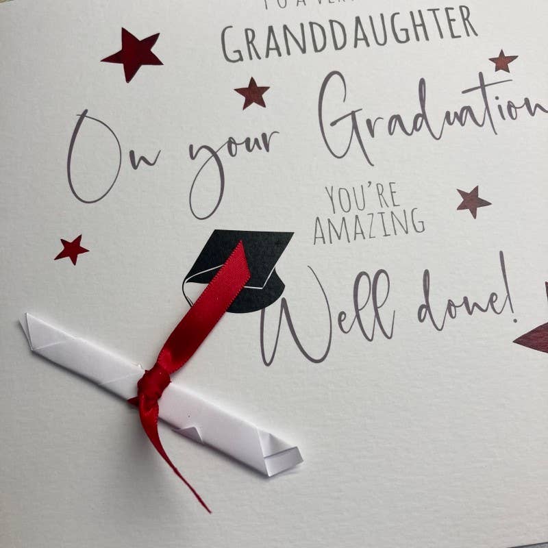 Graduation Clever Granddaughter Scroll Large Card