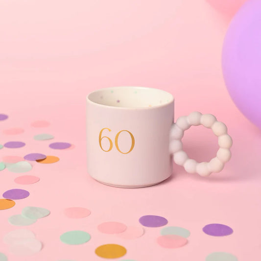 60th Birthday Pink Confetti Mug