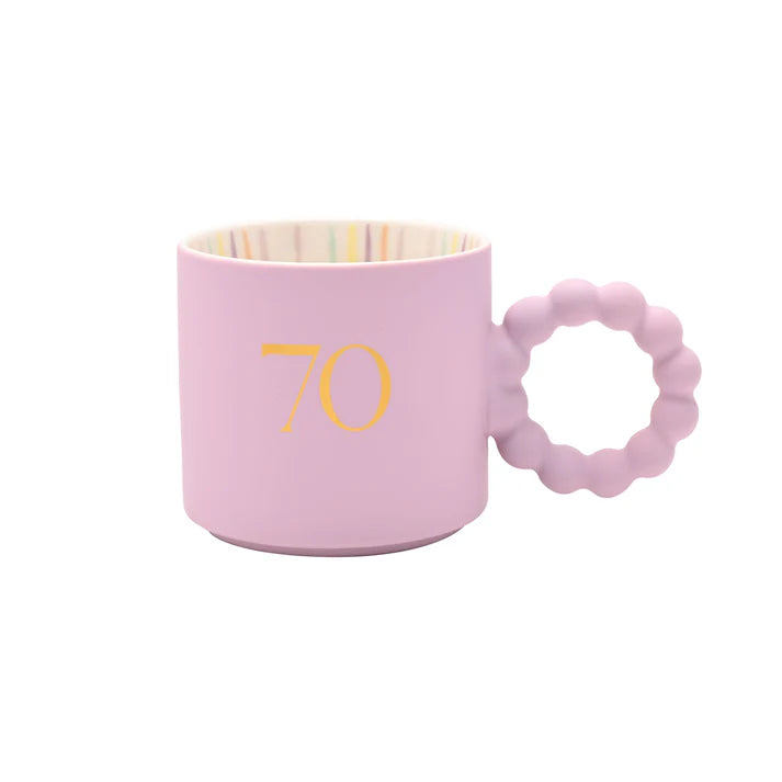 70th Birthday Pink Confetti Mug