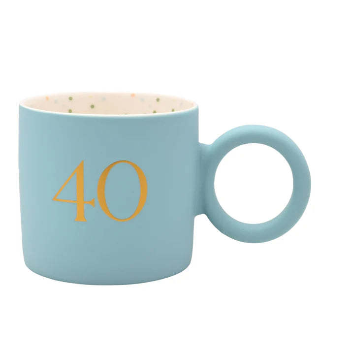 40th Birthday Blue Confetti Mug