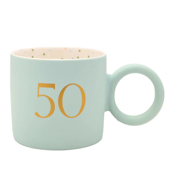 50th Birthday Blue Confetti Mug
