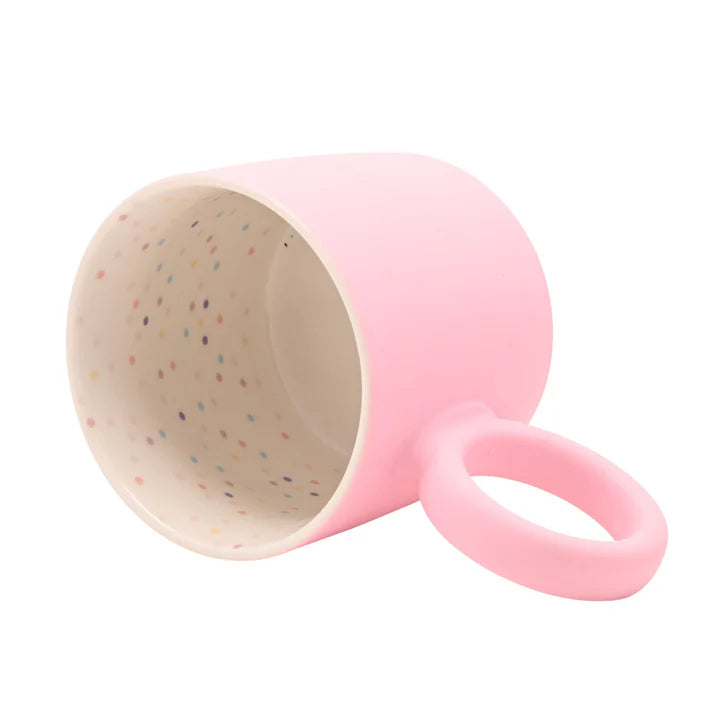Happily Retired Pink Confetti Mug