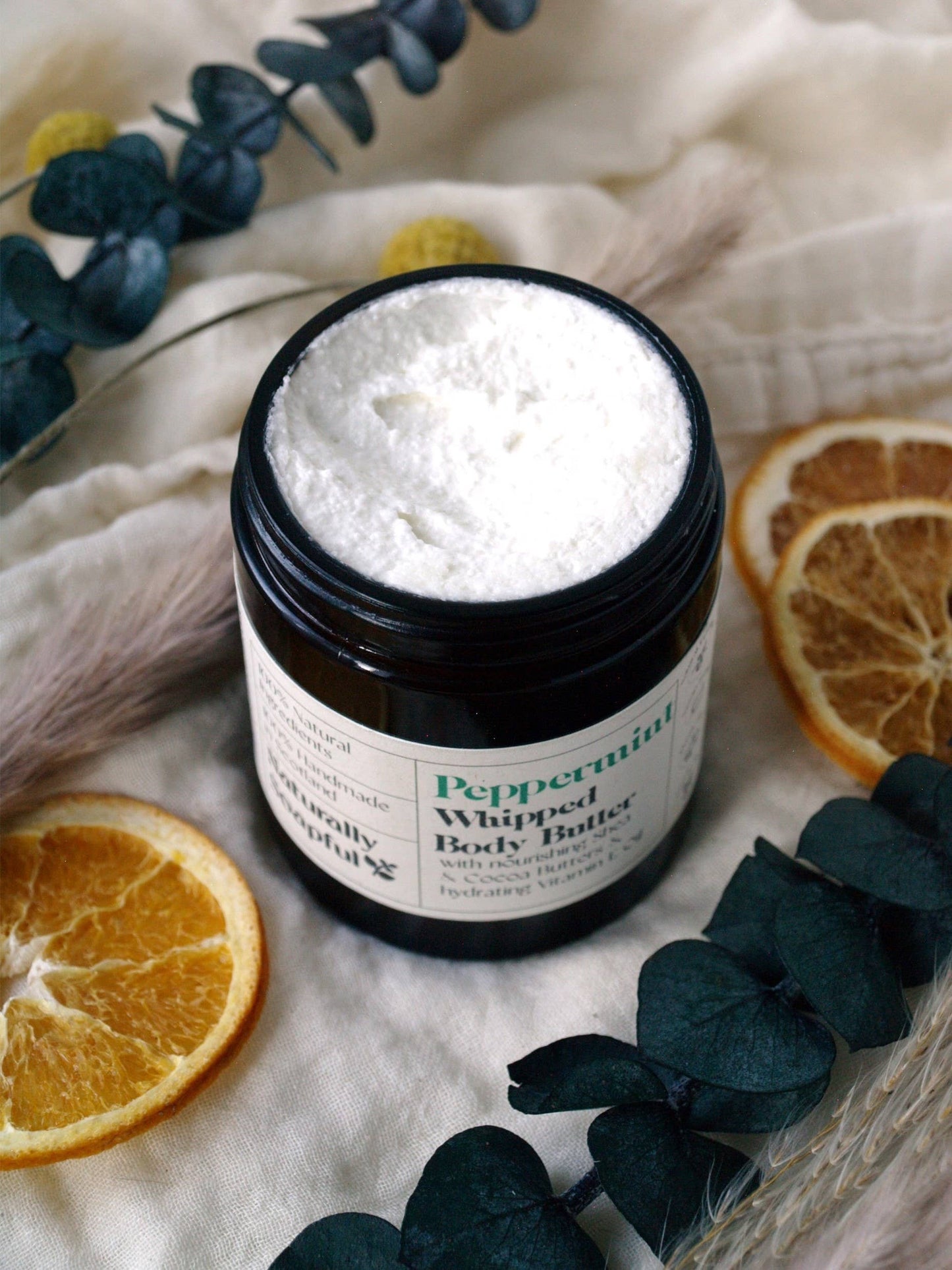 Peppermint Whipped Body Butter, 100% Natural Ingredients,