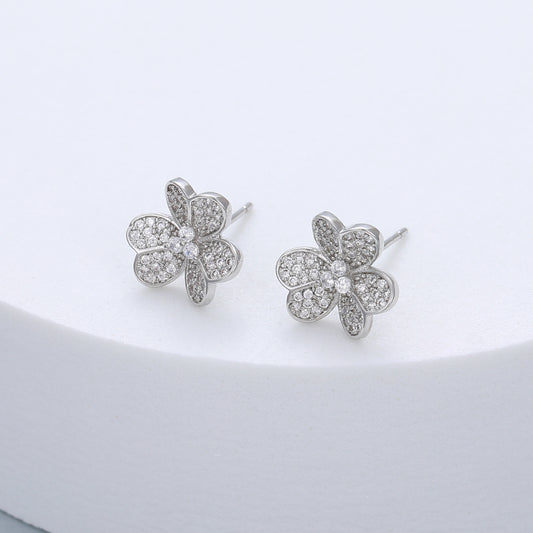 Gracee Jewellery's Silver-Plated Crystal Flower Stud Earrings. Available at Sweet P, Burnside, Glasgow