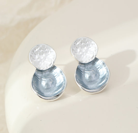 Blue and Silver Stud Earrings