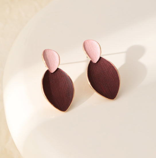 Gold Plated Enamel Stud Earrings