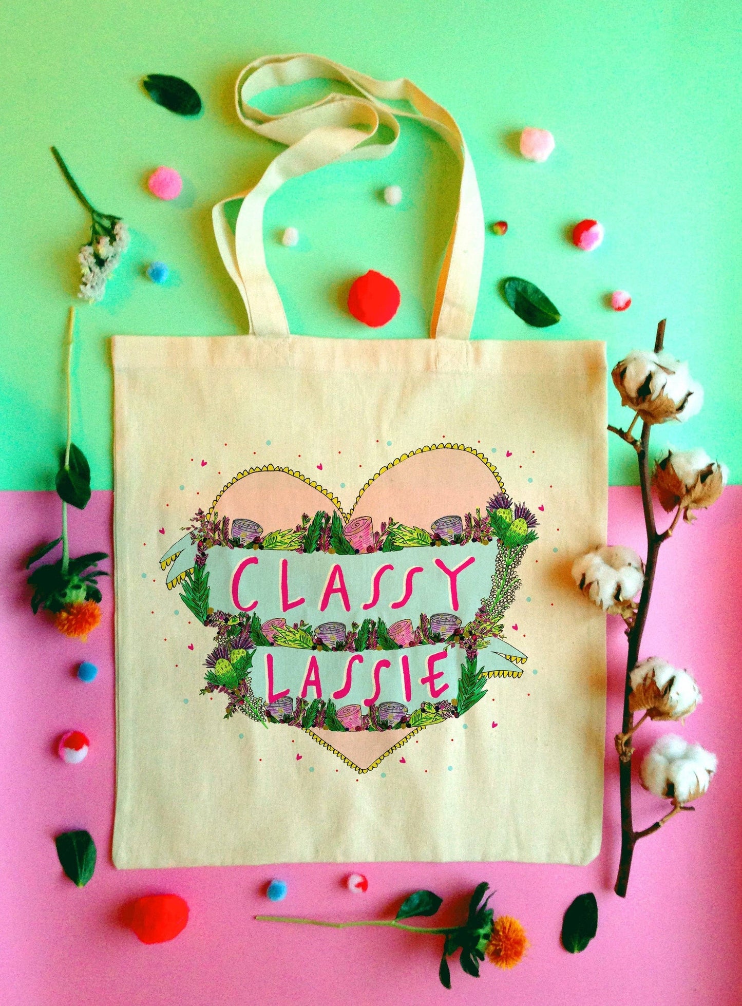 Classy Lassie Heart Tote Bag
