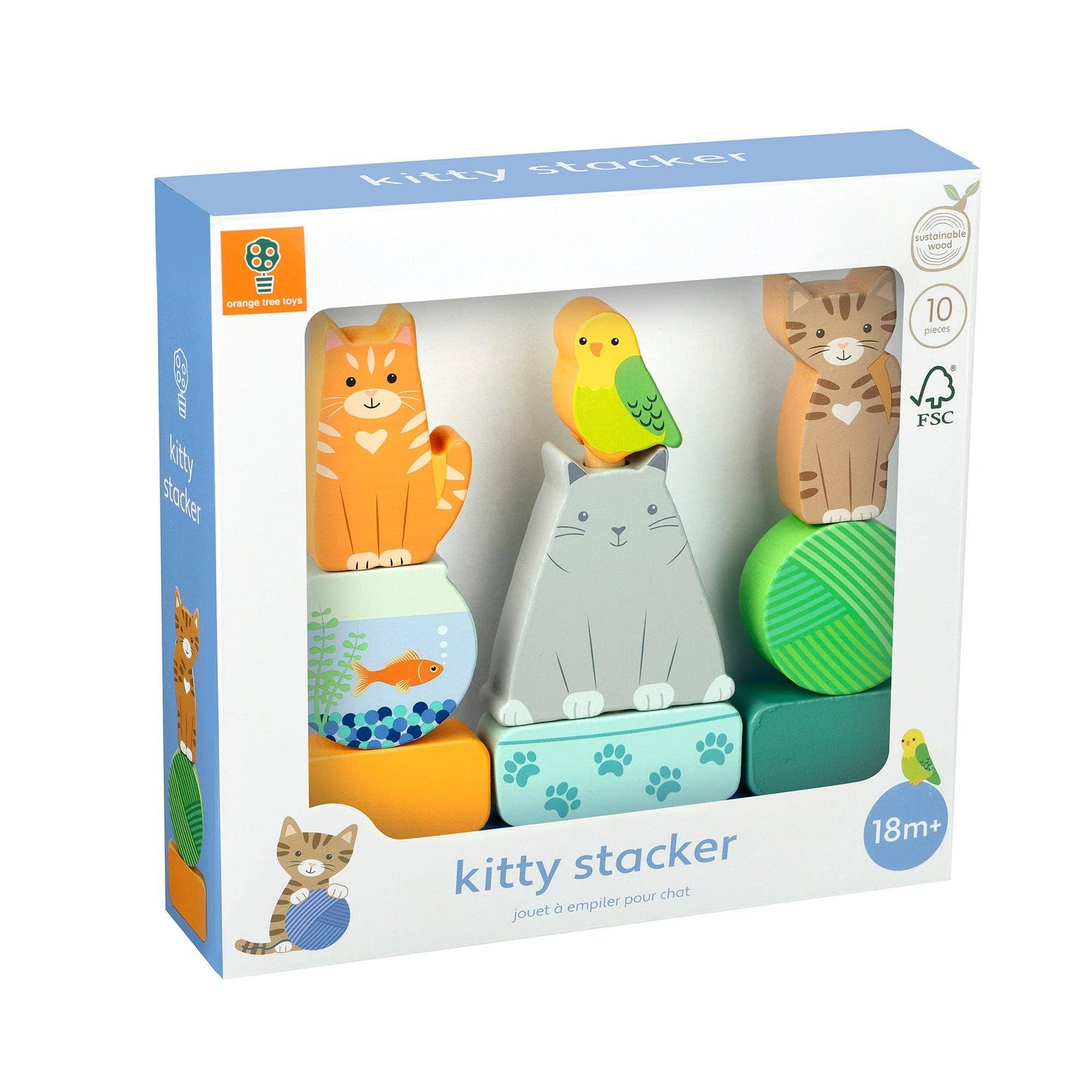 Wooden Kitty Stacker Toy