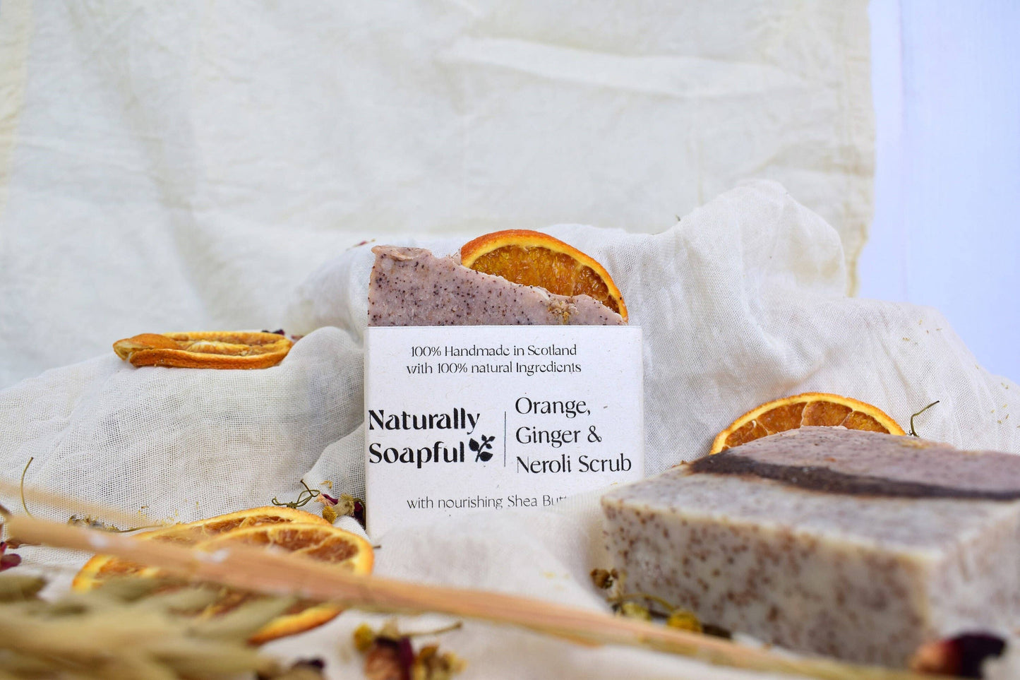 Naturally Soapful Orange, Ginger & Neroli Scrub Solid Soap Bar, Handmade Soap