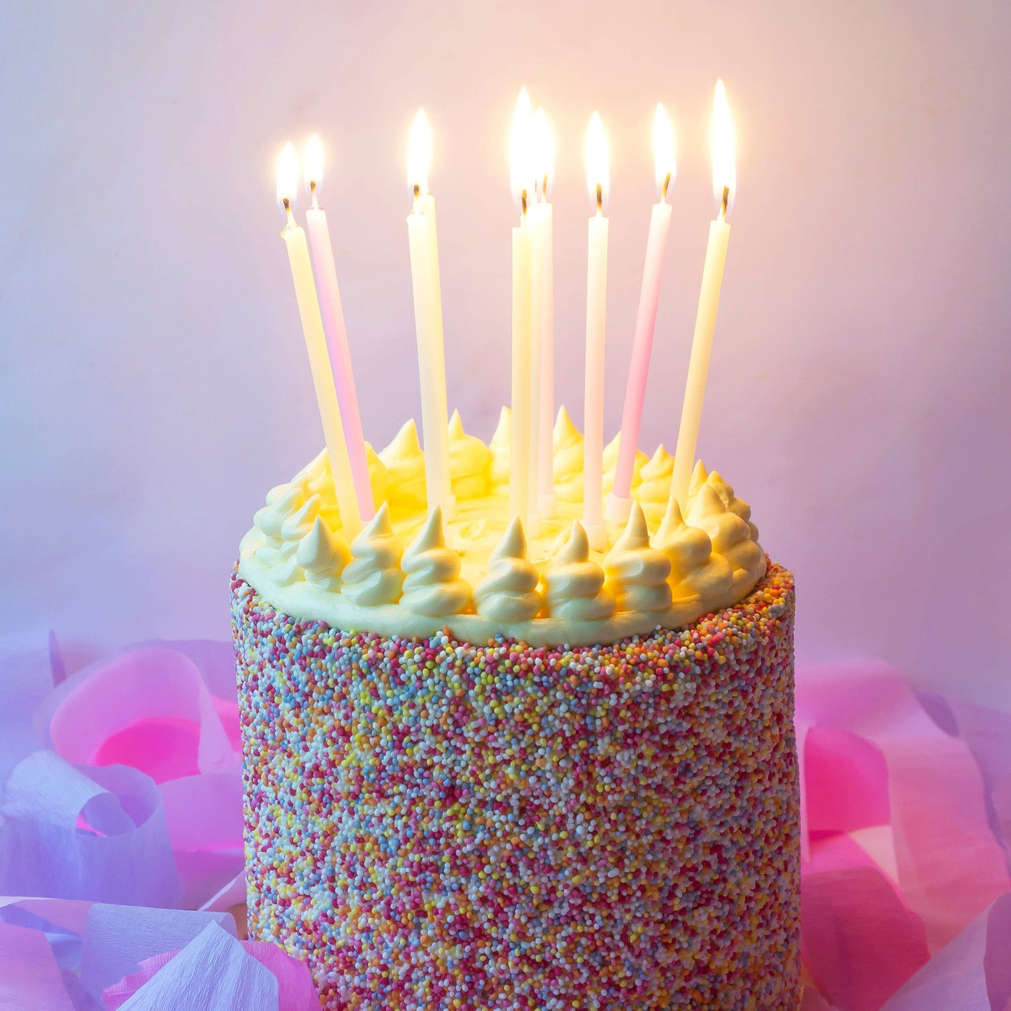 Long Pastel Colour Birthday Candles - 16 Pack