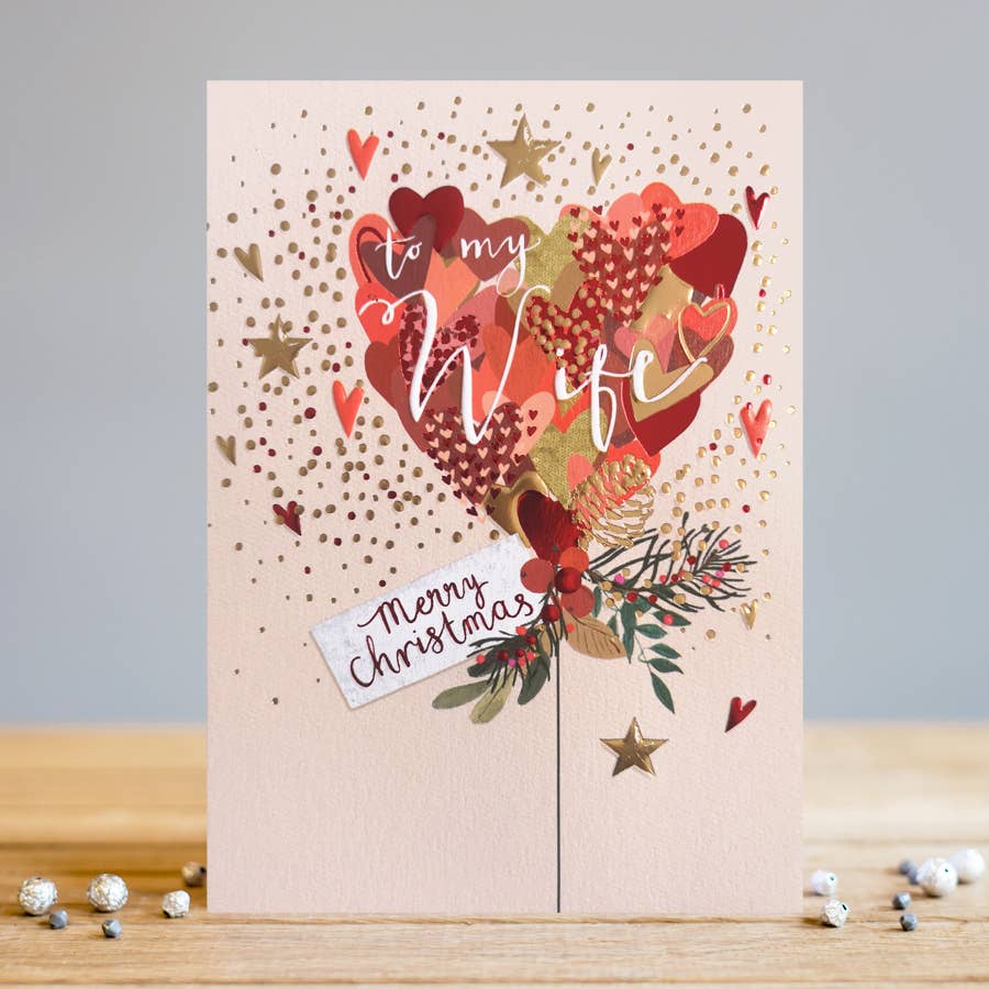 Wife Love Balloon Christmas | Holiday Card | Seasonal Cards