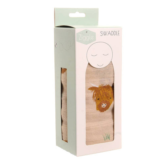 Highland Cow Baby Swaddle