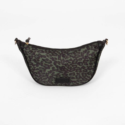 Half Moon Crossbody Bag - Khaki Leopard Print
