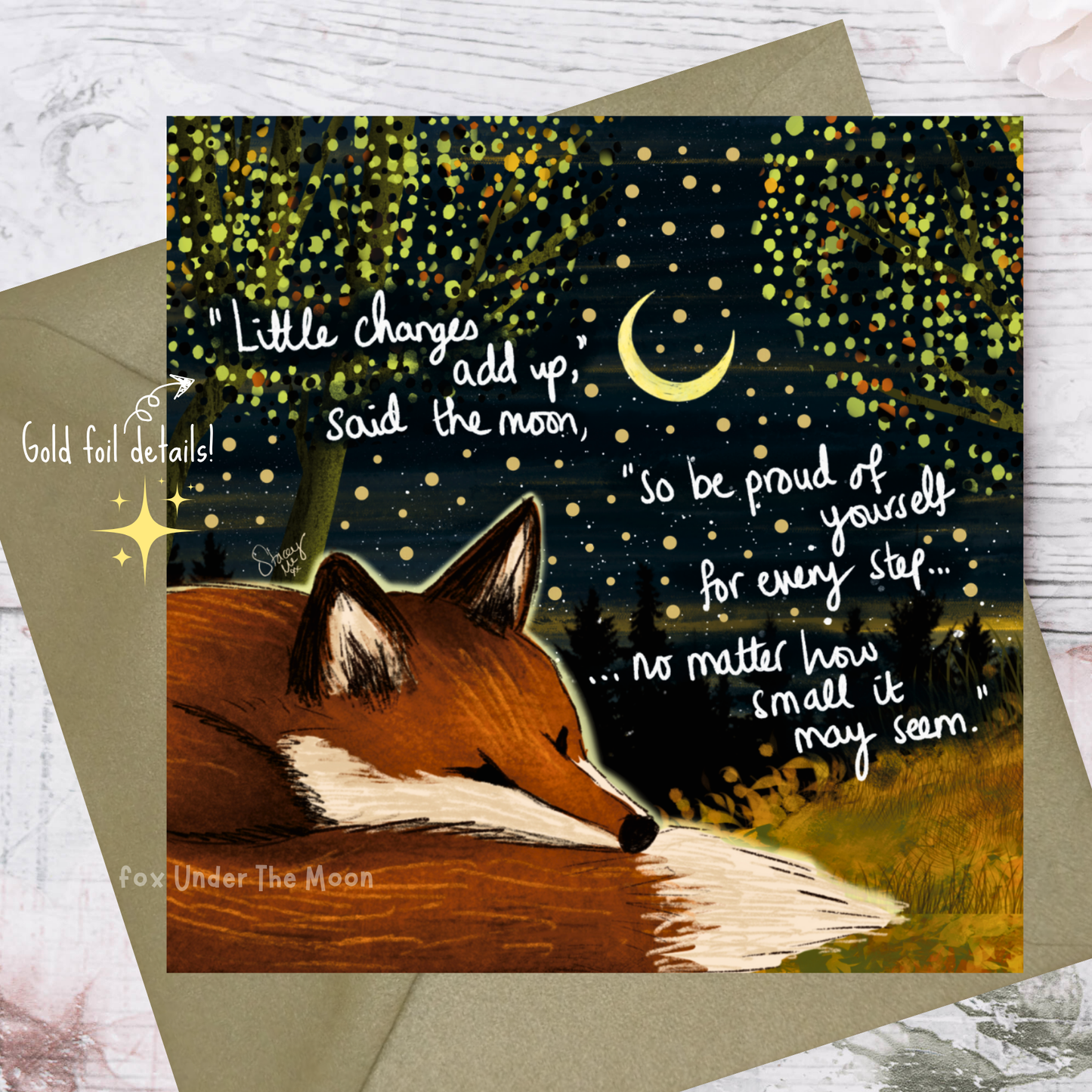 'Little Changes' - Greeting Card From Fox Under The Moon