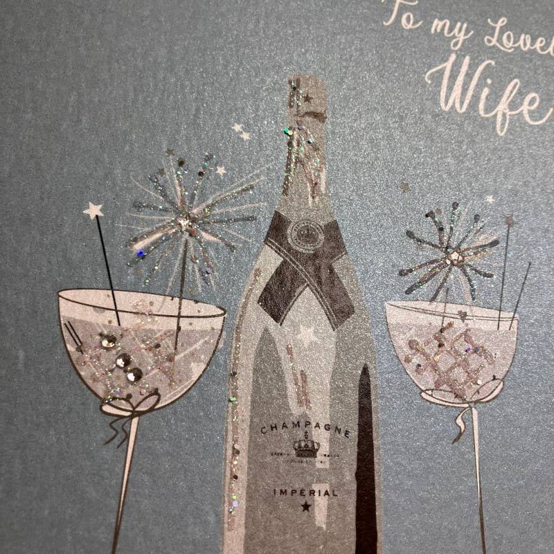 Wife Birthday Card - White Cotton Cards