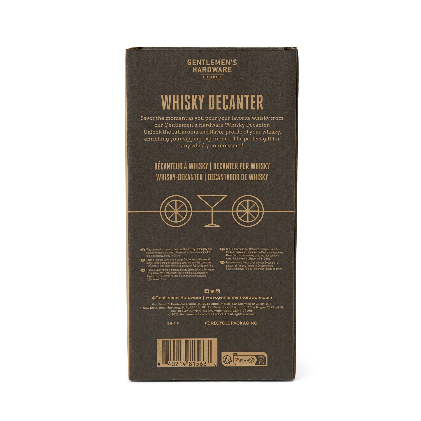 Gentlemen's Hardware Whisky Decanter