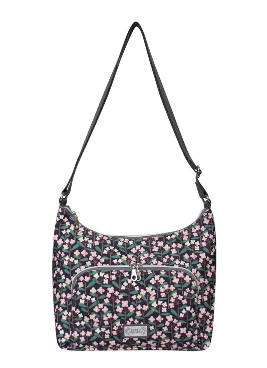Earth Squared Oil Cloth Hobo Bag - Purple Flower