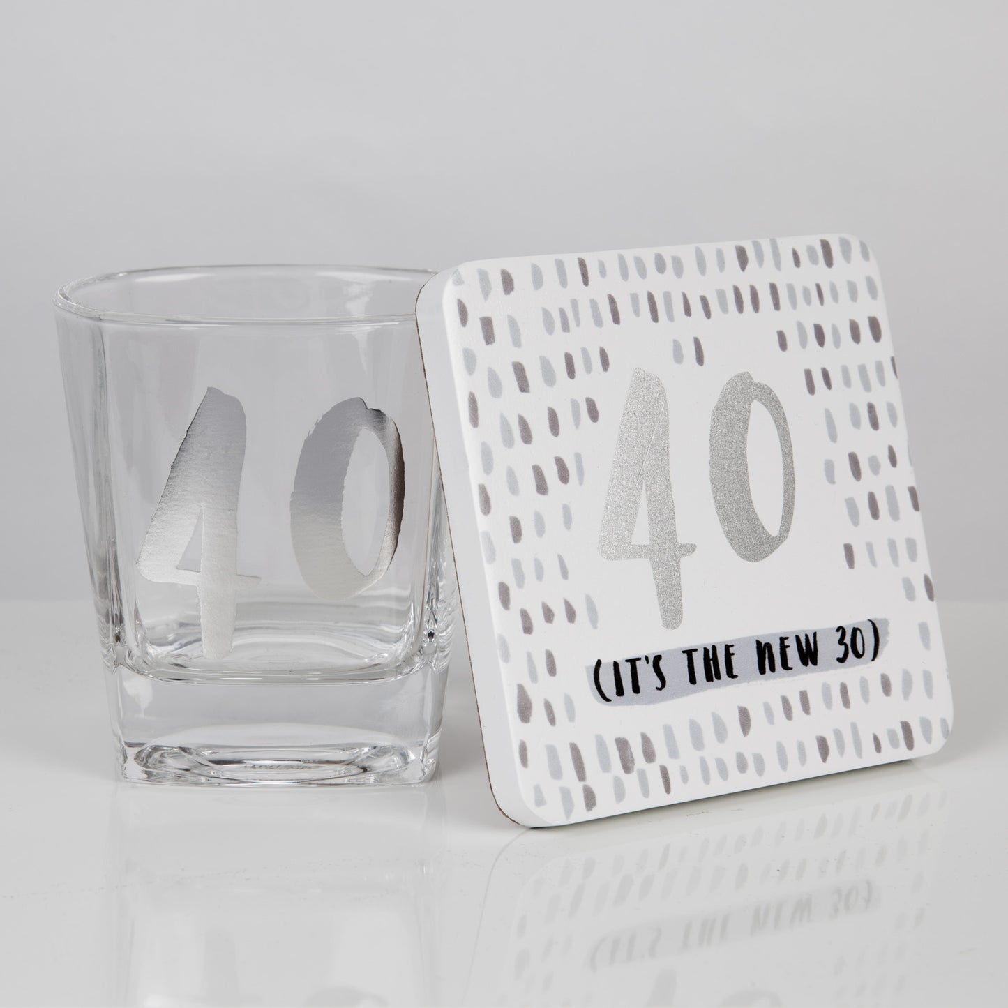 Whisky Glass & Coaster Gift Set - 40