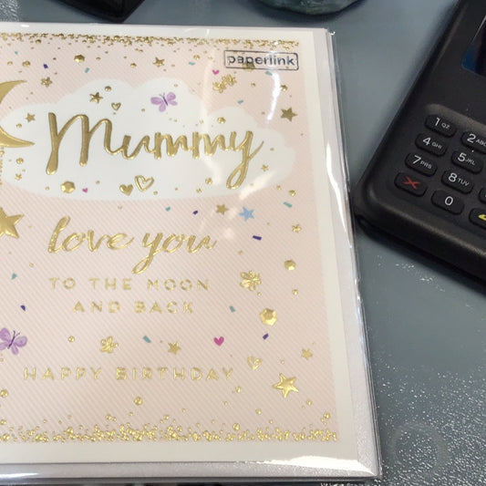 Mummy birthday card - paper link forgetmenot