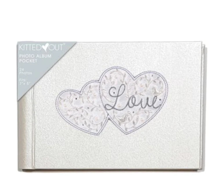 Kitted Out Love 2 Embroidered Hearts Photo Album