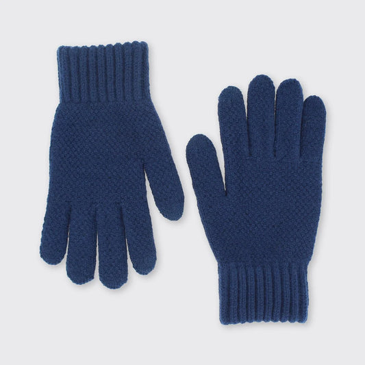 Mens Knitted Gloves- Blue