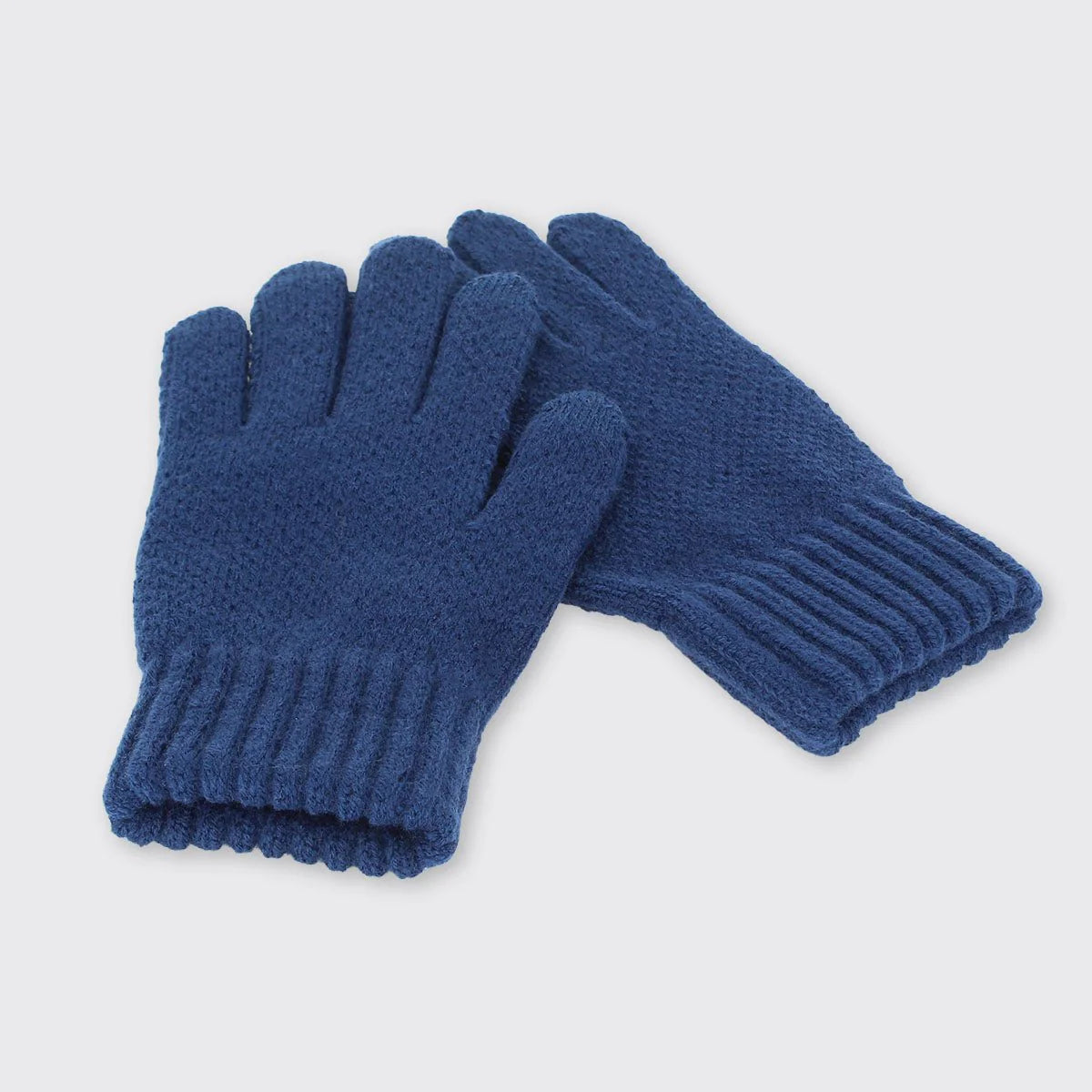 Mens Knitted Gloves- Blue