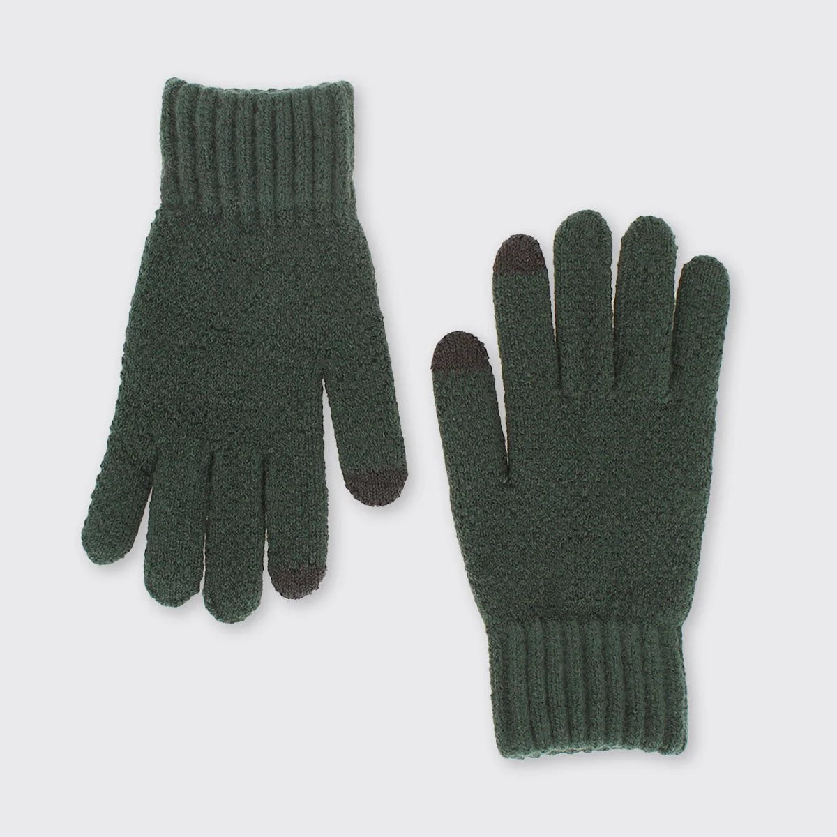 Mens Knitted Gloves- Green