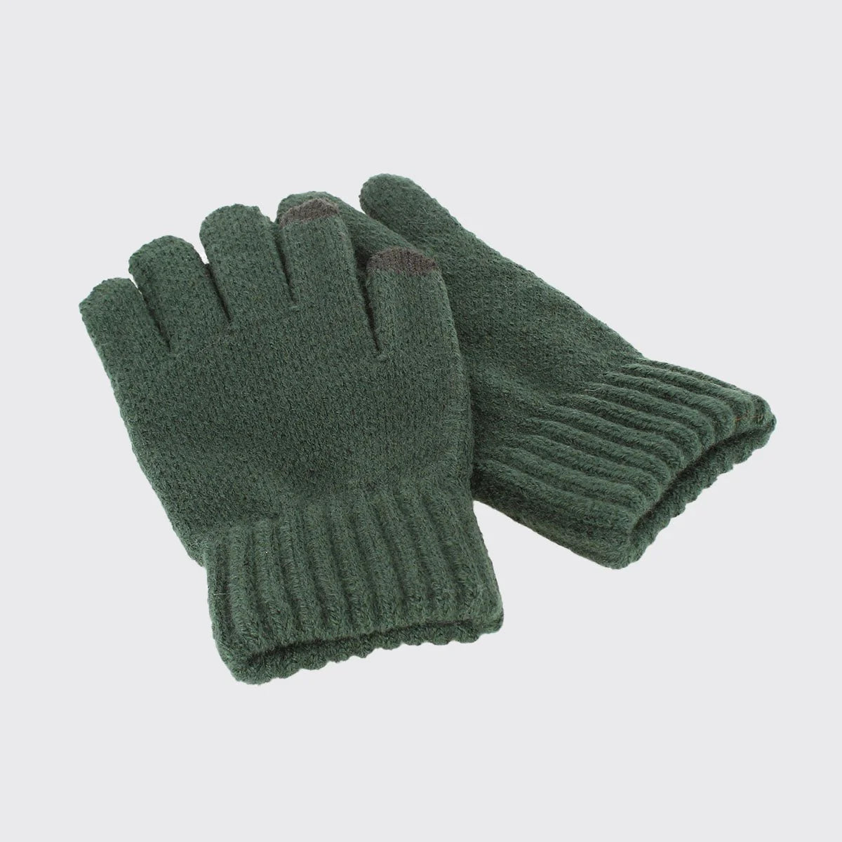 Mens Knitted Gloves- Green