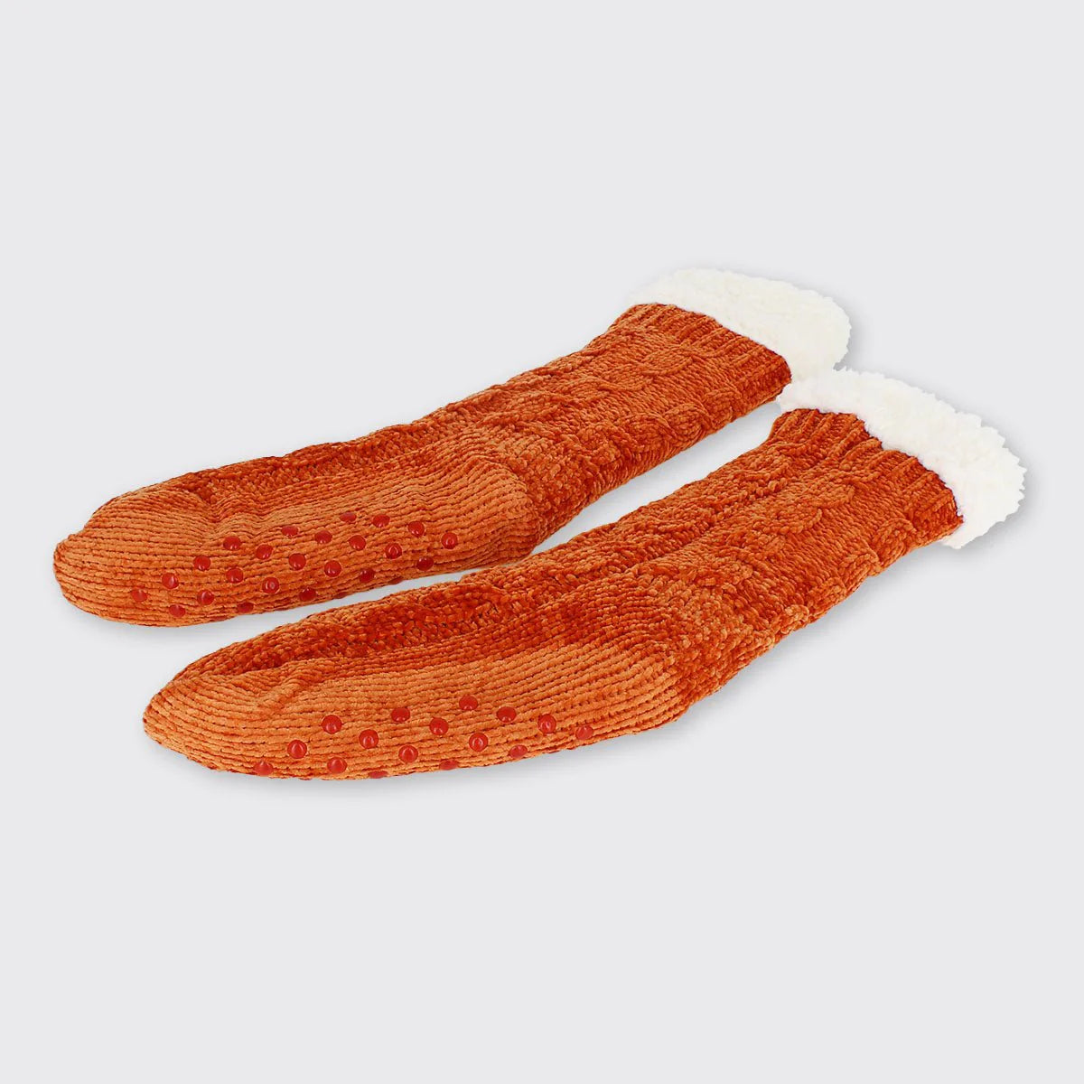 MIllie Mae Chenille Slipper Socks - Burnt Orange