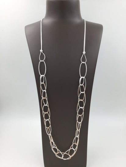 Gracee Jewellery Silver-Plated Interconnected Loop Long Necklace. Available at Sweet P, Burnside, Glasgow