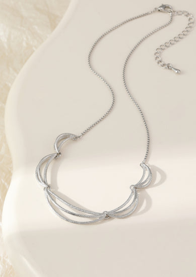 Modern Short Silver Collar Necklace – Elegant Minimalist Statement Piece - Gracee Jewellery