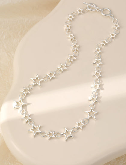 Short Silver Star Necklace