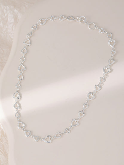 Short Silver Heart Necklace