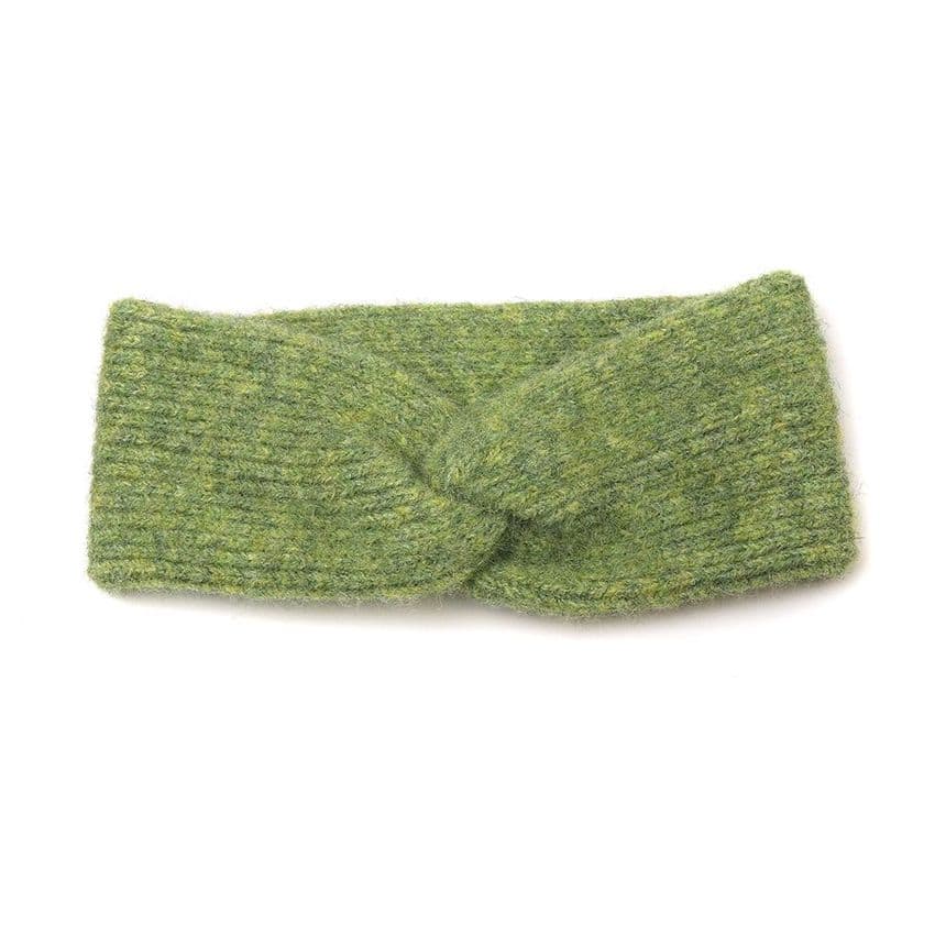 POM Soft Green Ribbed Knitted Recycled Poly/Wool Blend Cosy Headband