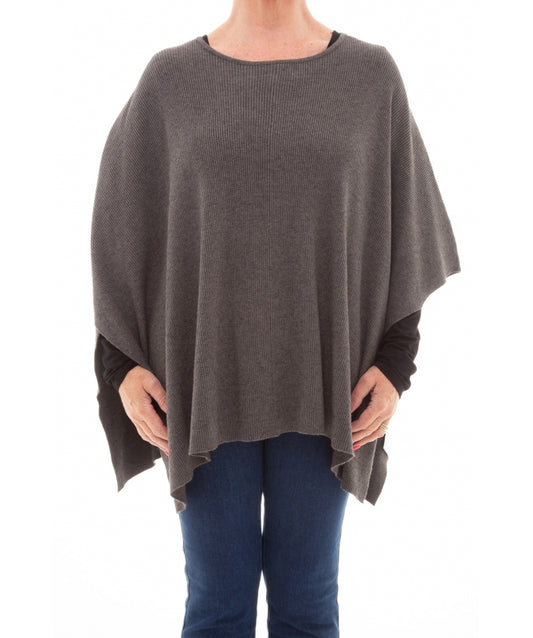 Dreams London Rib Poncho - Slate