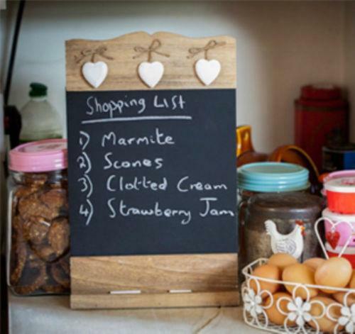 Wooden Blackboard With Hearts